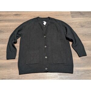 Gap Mens Black V-Neck Button Front Knit Cardigan Sweater Pockets 792195-00-1 M